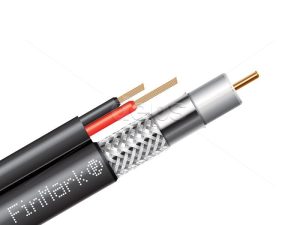 Subscriber coaxial cable FinMark F5967BVcu-2×0.75 POWER with additional current-carrying conductors