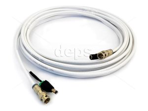 Coaxial patchcord BNC + DC, white (20 m)